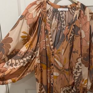 Karlie Multicolor Floral Sheer Blouse